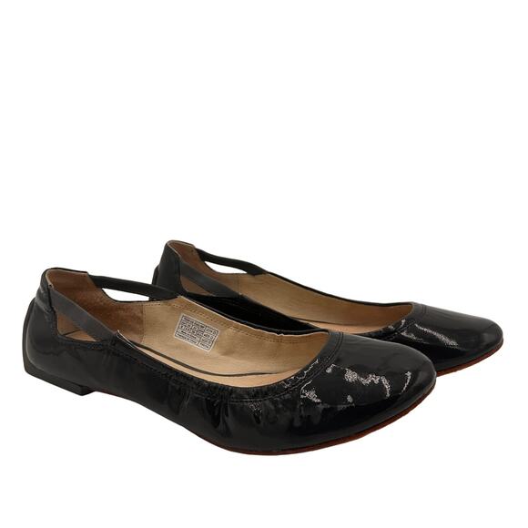 Tsubo Gray Steel Patent Leather Slip On Ballet Flats Size 8 - Picture 1 of 8